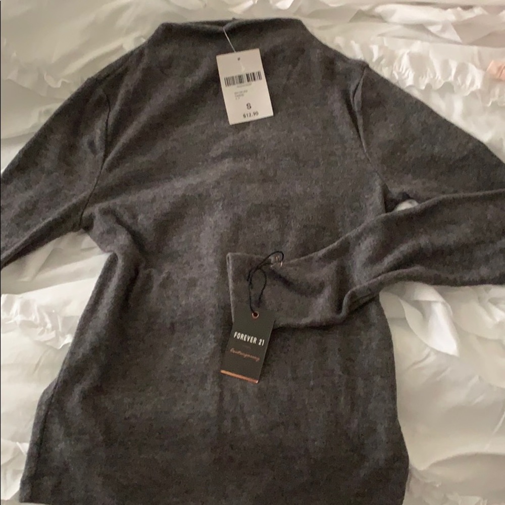 super soft gray turtle neck